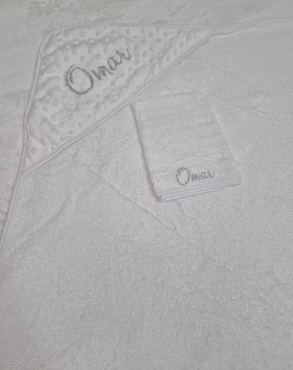 Cape de Bain + Gant Toilette - Blanc